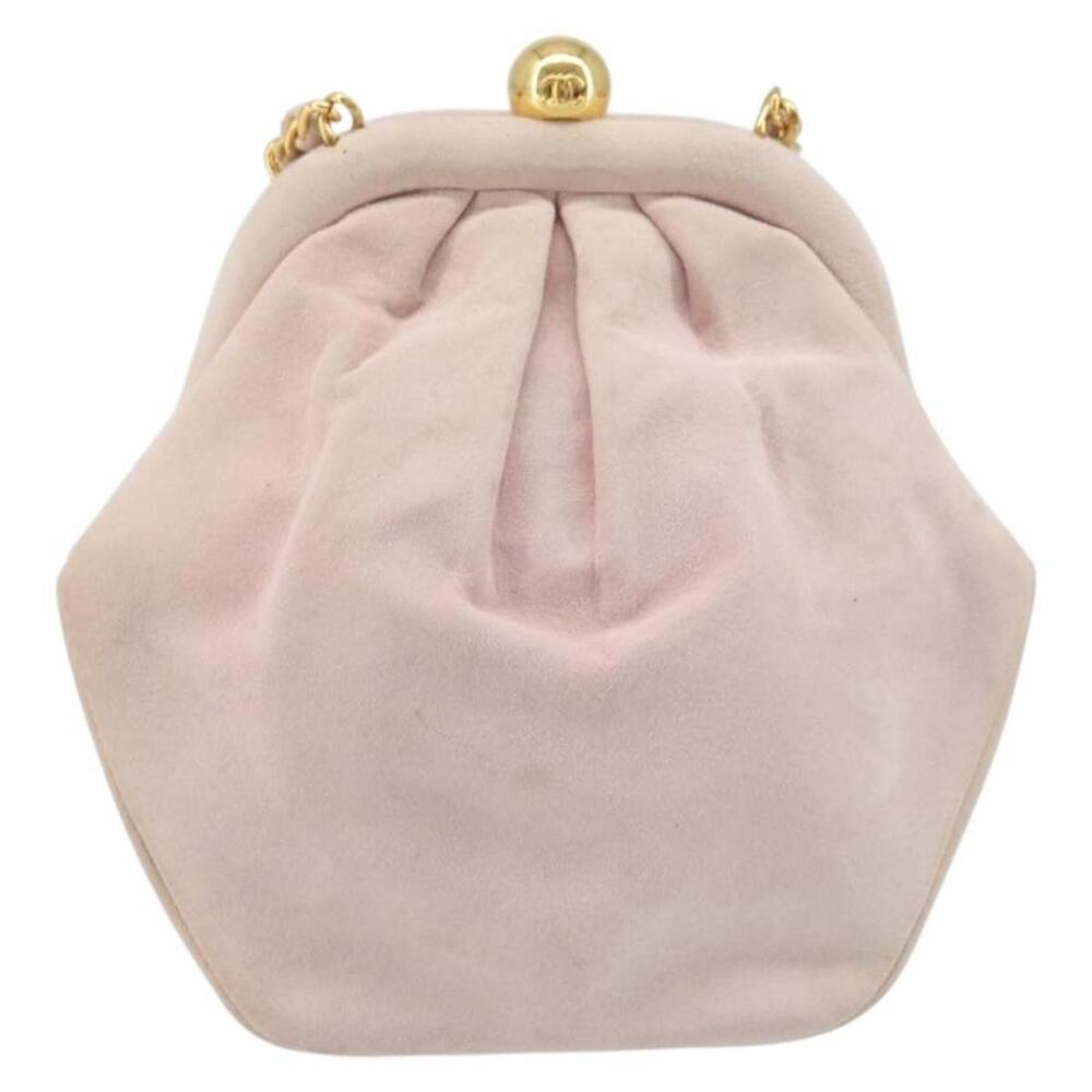 Chanel Suede Chain Shoulder Bag Pink